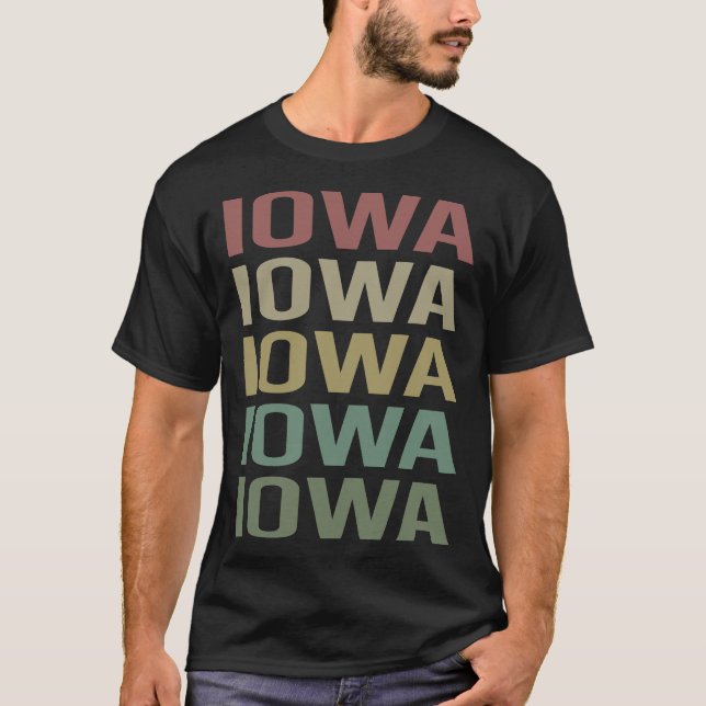 Camiseta Colorida Text Iowa (Frente)