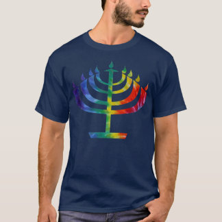 Camiseta Colorida Tie Dye Chanukah Hanukkah Menorah