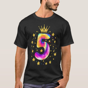 Camiseta Colorida Tie Dye De 5 Anos Meninas Doce Cinco 5 B