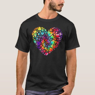 Camiseta Colorida Tye Dye Morte Tie Heart Namorados S Day