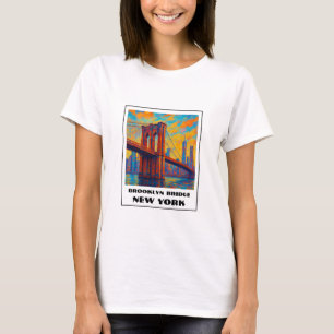 Camiseta Colorida viagem da ponte Brooklyn NYC