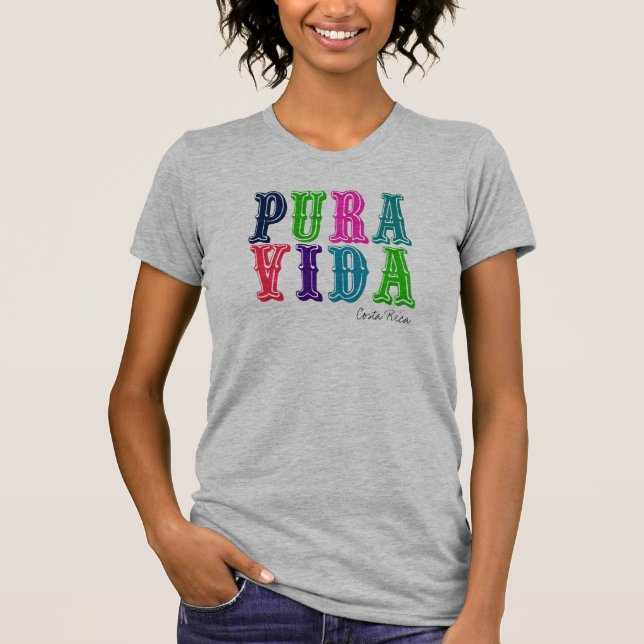 Camiseta Colorida Vida Costa Rica das Mulheres (Frente)