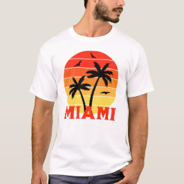 Camiseta Colorida Vintage Miami Sunset