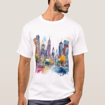 Colorida Watercolor Cityscape