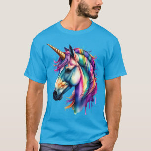 Camiseta Colorida Watercolor Unicorn