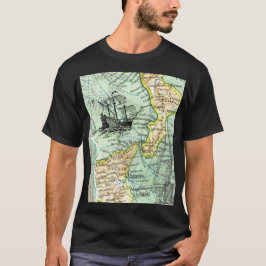 Camiseta Colorida World Map Pirate Treasure Passport Viagem