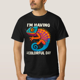 Camiseta Colorido Camaleão Lizard Life Rainbow Réptil