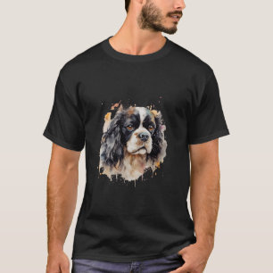 Camiseta Colorido Cavaleiro Rei Charles Spaniel Watercolor