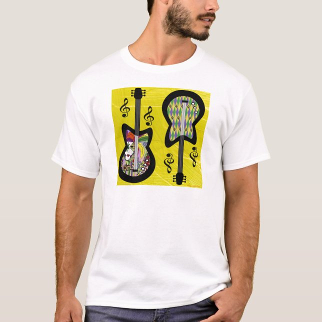 Camiseta Colorido Mardi Gras Guitars (Frente)