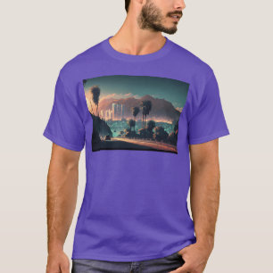Camiseta Colorido Paisagem Urbana Vibrante de Hollywood Hil