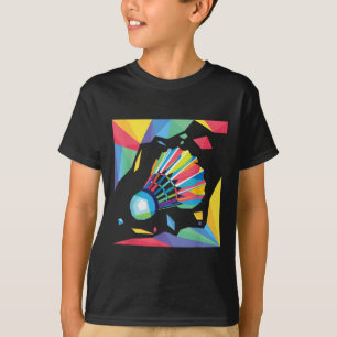 Camiseta Colorido Shuttle - Jogador de Badminton Birdie