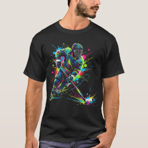 Camiseta Colorido Torcedor de Hóquei no Gelo Gravata Dye