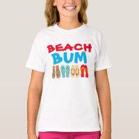 Coloridos Chinelos de Verão Praia Bum Kids T Shirt