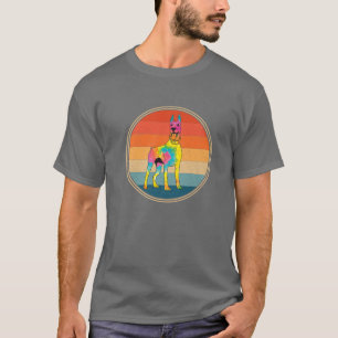 Camiseta Coloridos Doberman Pinscher Art Dogs Lover Retro V