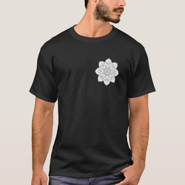 Camiseta Colorindo Mandala Intrincado Boho Geometria Sagrad (Frente)
