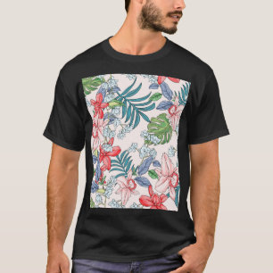 Camiseta Colorir a selva tropical sem costura Impressão