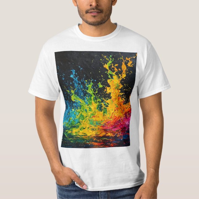 Camiseta Colorir Coloração de Tinta (Frente)
