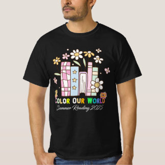 Camiseta Colorir o nosso Verão mundial Lendo 2025 - livro b