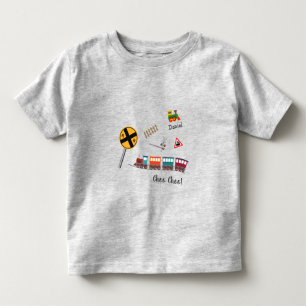 Camiseta Colorir Train Little Boy Primeiro Nome Choo Choo C