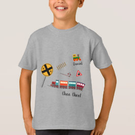 Camiseta Colorir Train Little Boy Primeiro Nome Choo Choo K