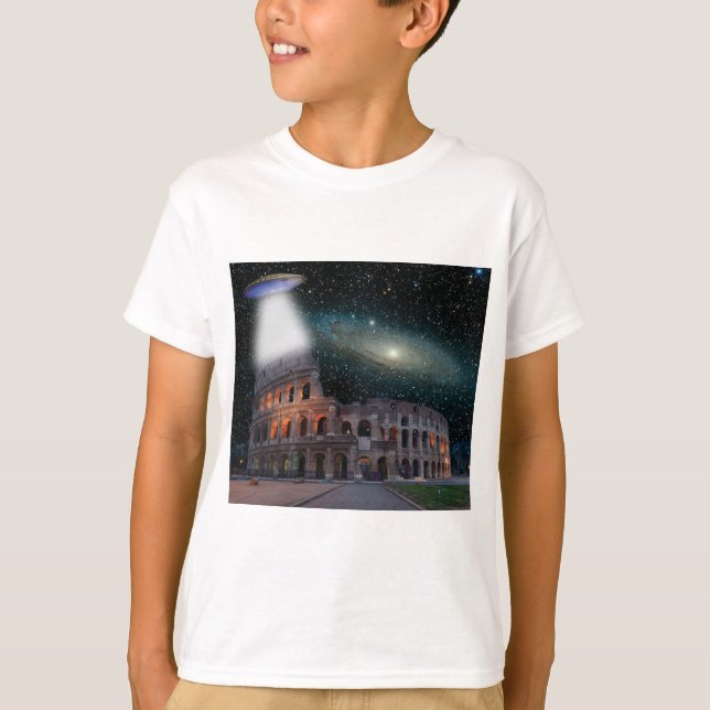 Camiseta Colosseum Roma Itália Conhece Espaço e OVNI (Frente)