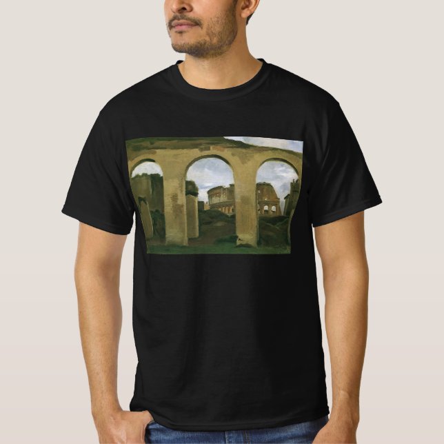 Camiseta Colosseum Seen através das Arcades em Roma, Itália (Frente)