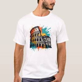 Camiseta Colosseum Street Art – Colorful Rome Landmark