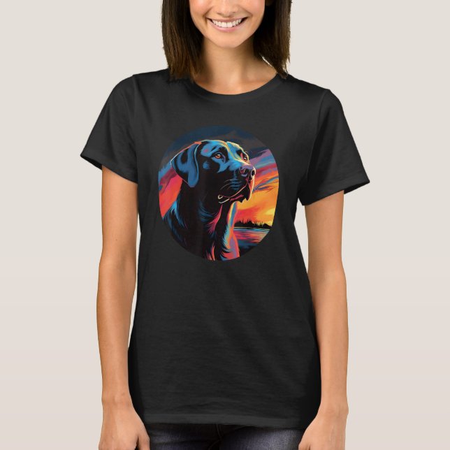 Camiseta Colourful Labrador Retriever Dog Dad Mom Graffity (Frente)