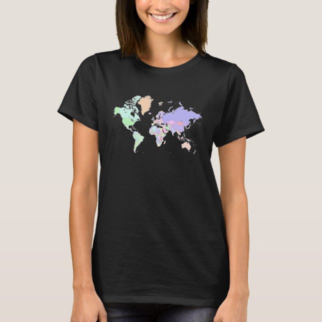 Camiseta Colourful map of the world countries  internationa (Frente)