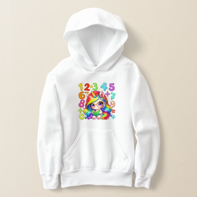 Camiseta Colourful Numbers Maths Hoodie for Kids and School (Postura )