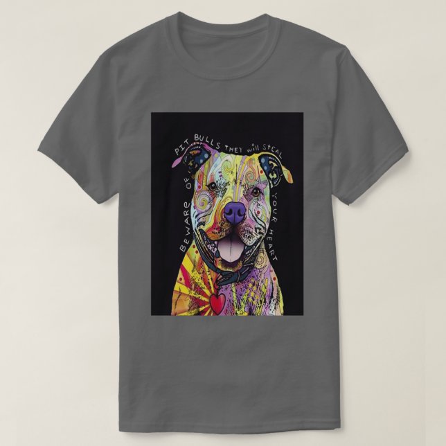 Camiseta Colourful Pit Bulls pitbull lover  (Frente do Design)