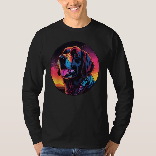 Camiseta Colourful Saint Bernard Dog Dad Mom Graffity (Frente)