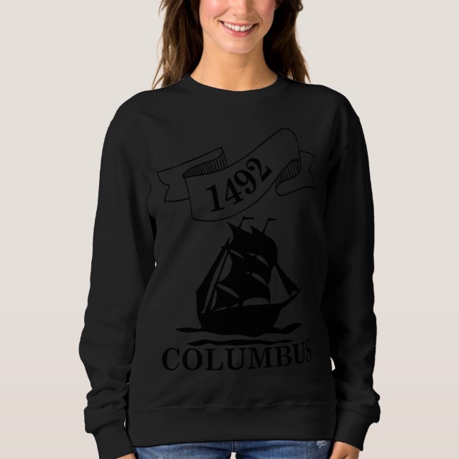 Camiseta Columbus 1492 Columbus Day Black (Frente)