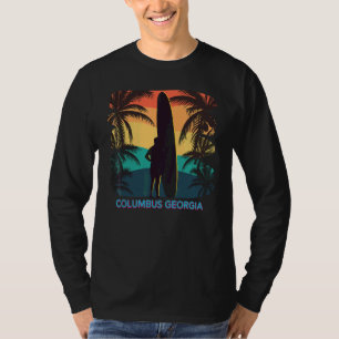 Camiseta Columbus Georgia Ga Palm Tree Surfer Sur