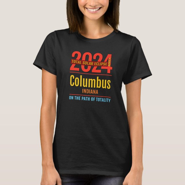 Camiseta Columbus Indiana EM Eclipse Solar Total 2024 4 (Frente)