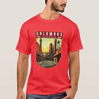 Camiseta Columbus na Geórgia EUA Emblema de Arte de Viagem