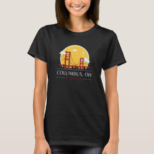 Camiseta Columbus OH Ouro Gate Bridge Bad Geografia Stupi
