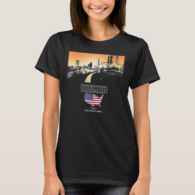Camiseta columbus ohio Skyline Vacation Souvenir (Frente)