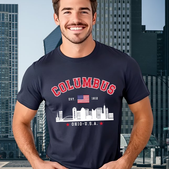 Camiseta Columbus Ohio Urban Skyline Art (Criador carregado)