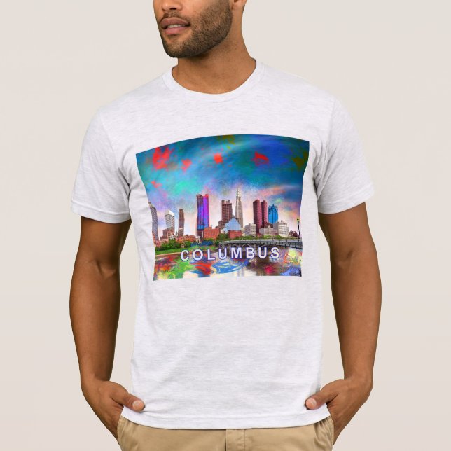 Camiseta Columbus Skyline Grafite Art (Frente)