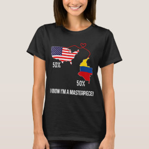 Camiseta Coluna de Mapa Combinado de Metade Americana da Ba