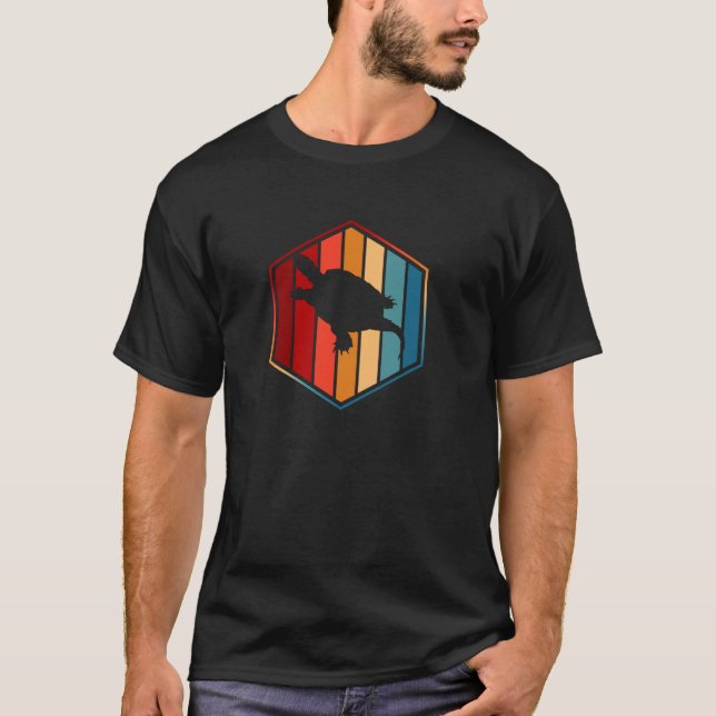 Camiseta Coluna de Tartaruga Retroativa 70s Estilo 80s Pull (Frente)