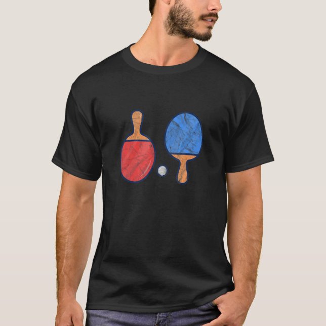 Camiseta Coluna do Tênis da Mesa da Coluna do Ping Pong Pad (Frente)