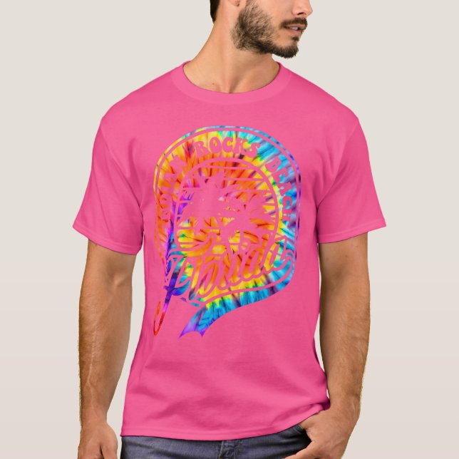 Camiseta Coluna índia Rocks Beach Tie Dye Psychedelic da Fl (Frente)