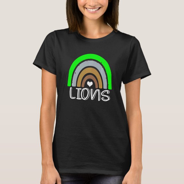 Camiseta Coluna Mascot Boho Rainbow Lions (Frente)