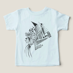 Camiseta Colunas Arte de Tatuagem Tribal Abstrata
