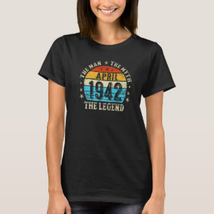 Camiseta Com 80 Anos O Homem Mito Legenda Abril De 1942 80