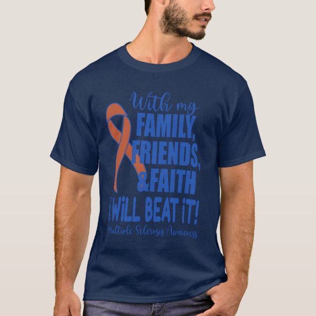 Camiseta Com A Fé Dos Meus Amigos, Eu Ganharei Com Ele Mul  (Frente)