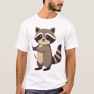 Camiseta com adesivo de pincel criativo