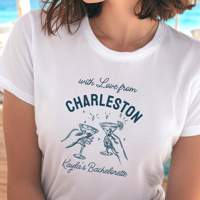 Camiseta Com Amor De [Sua Cidade] Bachelorette Personalizad (Criador carregado)